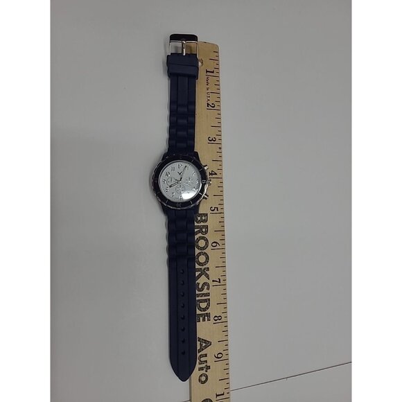 American Eagle Men's Watch Large Face Navy Blue Silicone Band Working - Picture 4 of 5